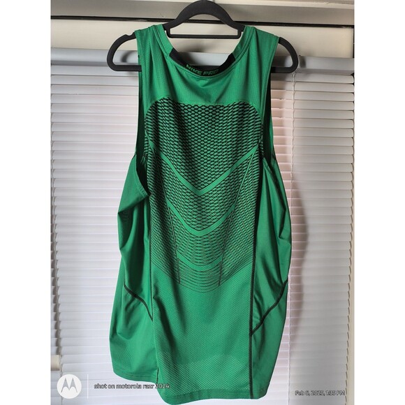 Men’s Nike Pro Green Dri Fit Sleeveless Shirt Fitted XL Basketball - Picture 4 of 8